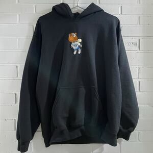 Kanye West Dropout Bear Hoodie Medium Black Y2K Hip Hop Streetwear